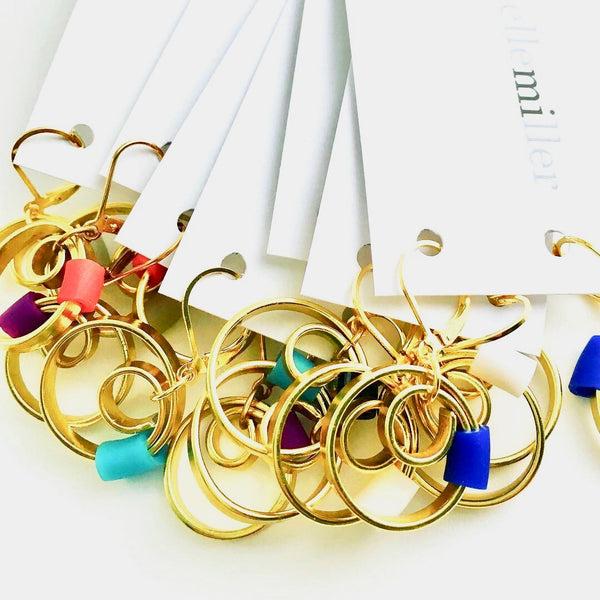 Gold Reel Earrings