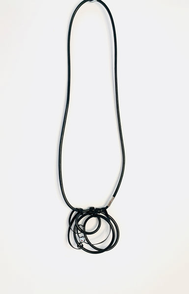 Once Made Necklace: Short and Long Black Orbital Necklaces