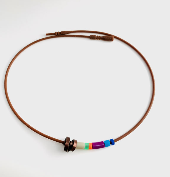 Mondrian Rubber Loopt Necklaces