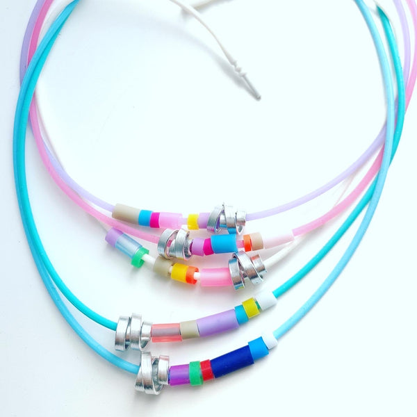 Mondrian Rubber Loopt Necklaces