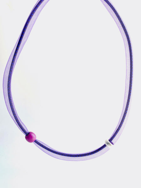 This Short Tubular is made with black/navy shock cord and purple netted tubing. it is 55cm