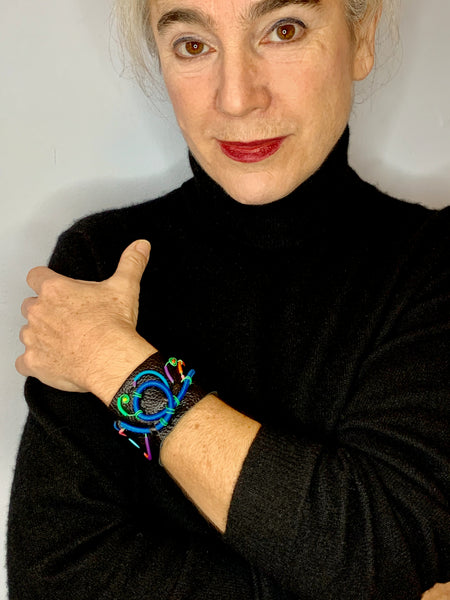 United: Royal swirl Leather Cuff
