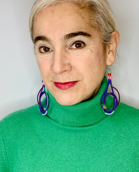 Once Made Earrings:  Purple Melange earrings