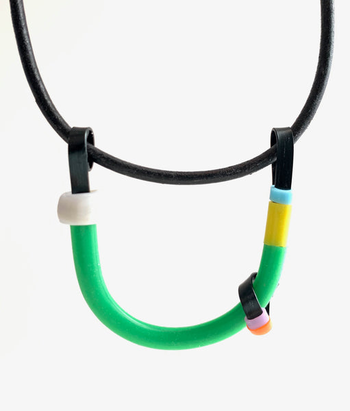 Uline Necklace: Silver with White and Silver