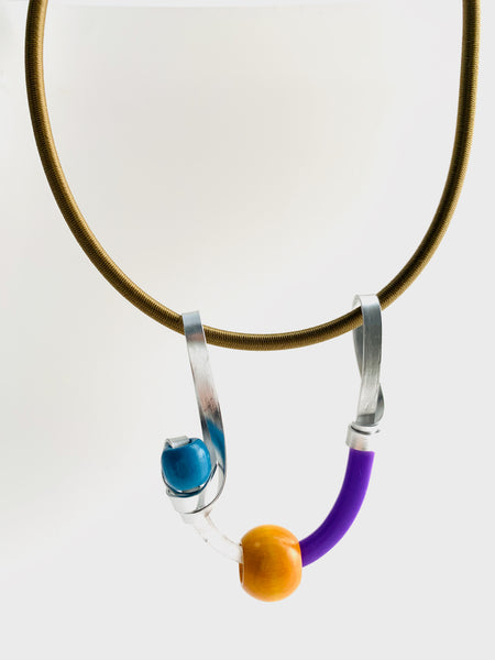 Uline Necklace: Silver with White and Silver