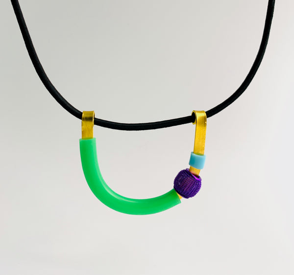 Uline Necklace: Silver with White and Silver