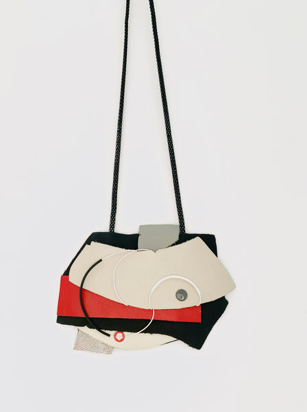 United: Collage in Black+Neutrals with Red+Silver
