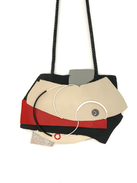 United: Collage in Black+Neutrals with Red+Silver