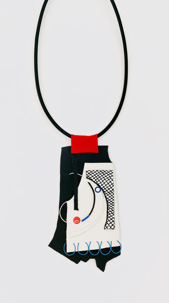 United: Collage in Black+Neutrals with Red+Silver
