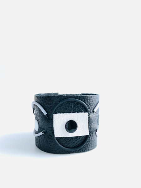 Once made Bracelet: Black + White Cuff