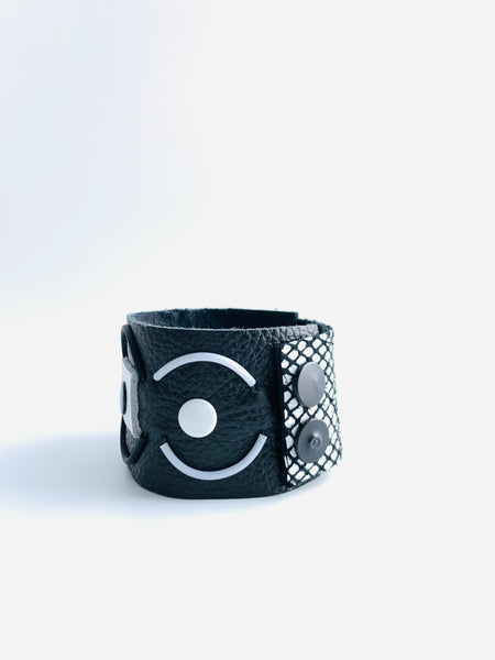 Once made Bracelet: Black + White Cuff