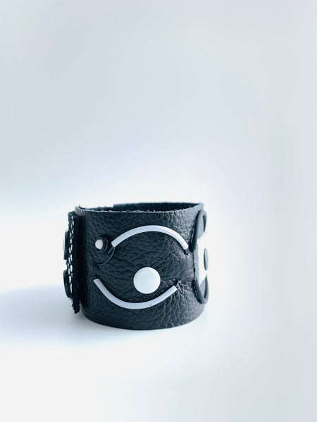 Once made Bracelet: Black + White Cuff