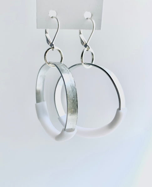 Bubbles: Bubble Earrings in Gold with white earrings