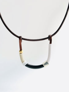 a beautiful white u-shaped necklace