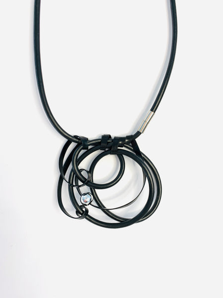 Once Made Necklace: Short and Long Black Orbital Necklaces