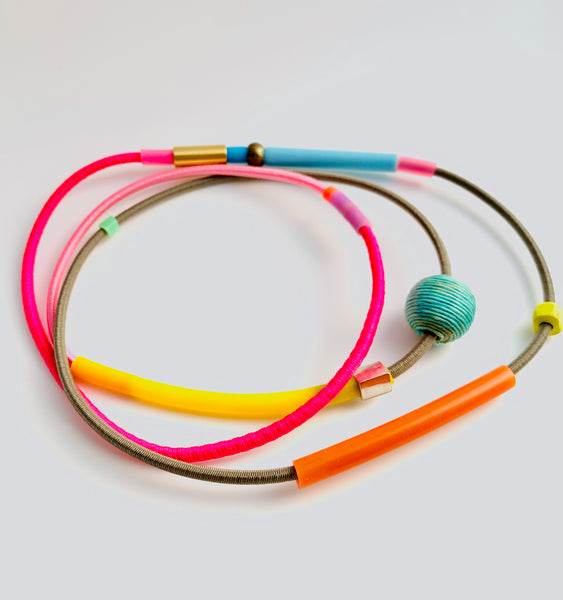Colour Block Necklace in Brights