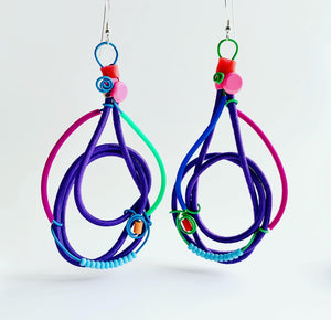 Once Made Earrings:  Purple Melange earrings