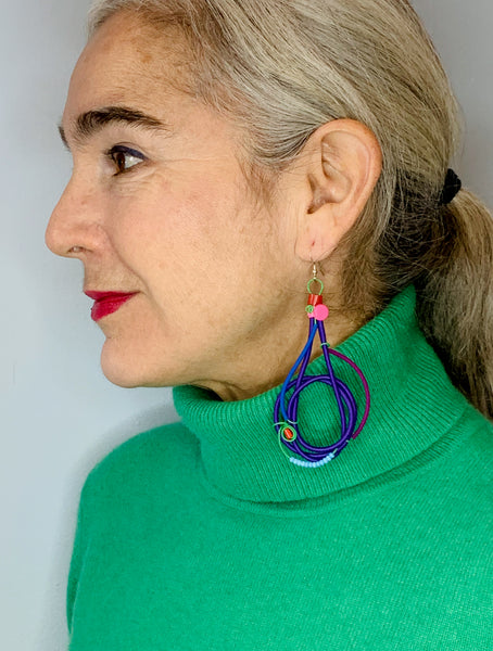 Once Made Earrings:  Purple Melange earrings
