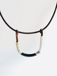 Uline Necklace: Silver with White and Silver
