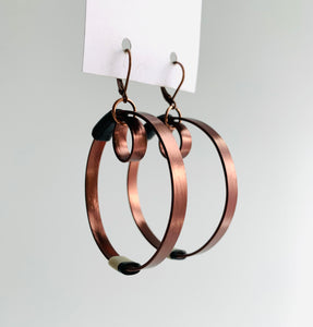 Loop Earrings: in Black with taupe and white