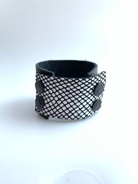 Once made Bracelet: Black + White Cuff